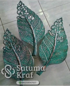 lampu hias untuk dinding bahan tembaga bentuk daun