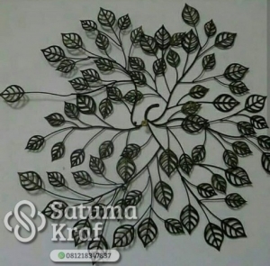 lampu hiasan dinding bentuk daun bahan tembaga