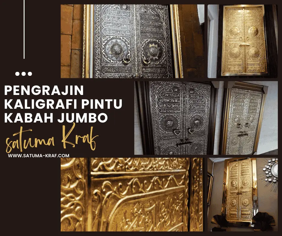 Pengrajin kaligrafi pintu kabah kuningan jumbo