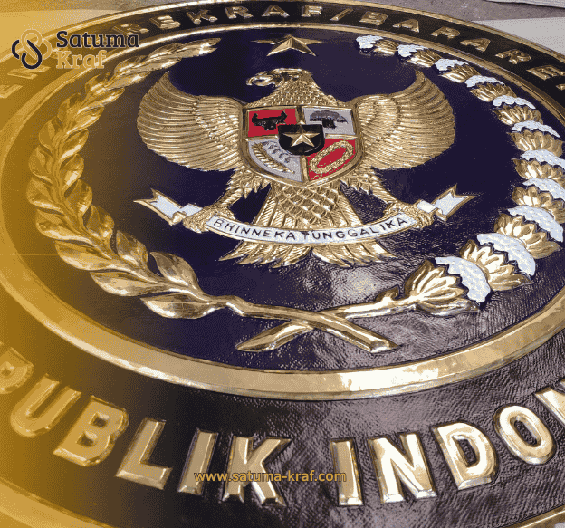 logo relief timbul Tembaga