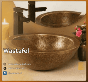 Contoh wastafel custom tembaga desain unik untuk kafe dan restoran