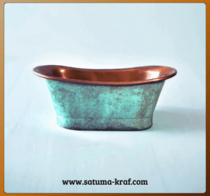 bathub tembaga rustik patina antik
