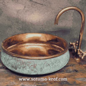 wastafel custom dari material tembaga