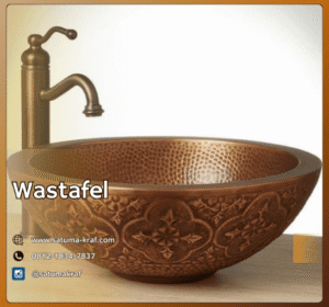 wastafel custom tembaga ukir