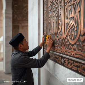 pengrajin kaligrafi tembaga