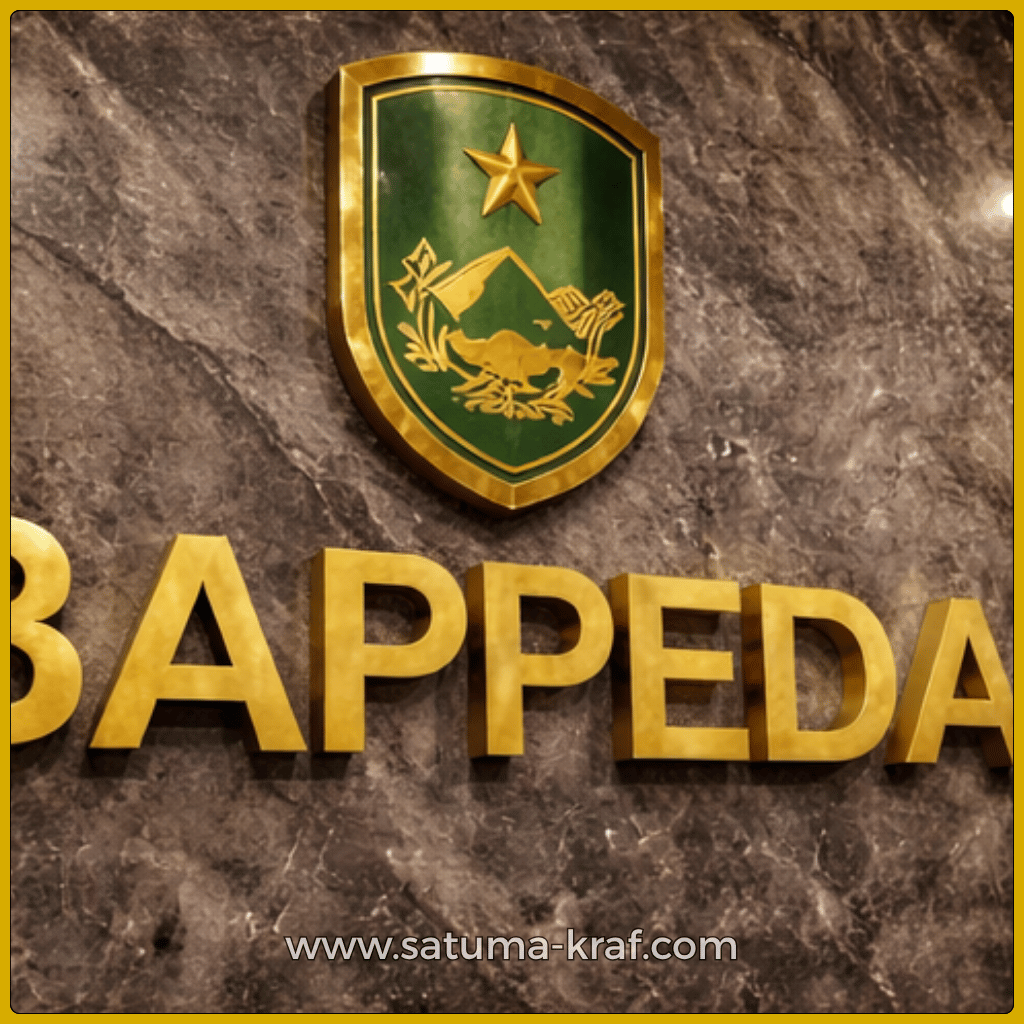 logo kuningan timbul custom untuk kantor instansi