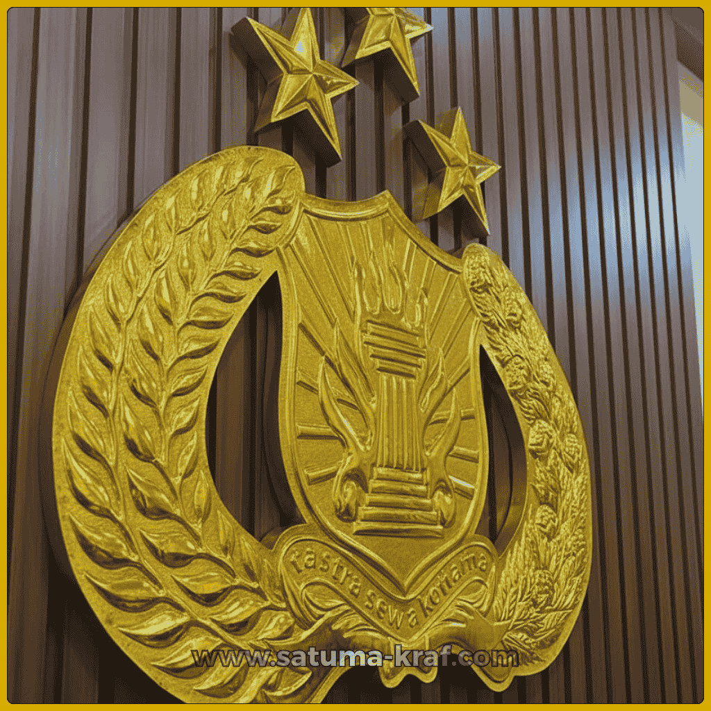 logo polri kuningan timbul ukuran besar untuk backdrop ruang resmi