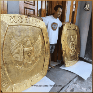 kerajinan kuningan boyolali logo timbul kpu