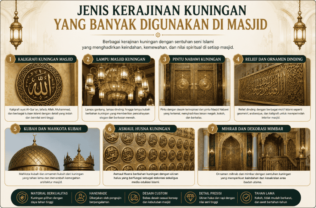Jenis kerajinan kuningan untuk masjid satuma kraf