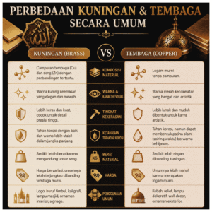 Perbedaan Material Kuningan dan Tembaga untuk Kerajinan custom