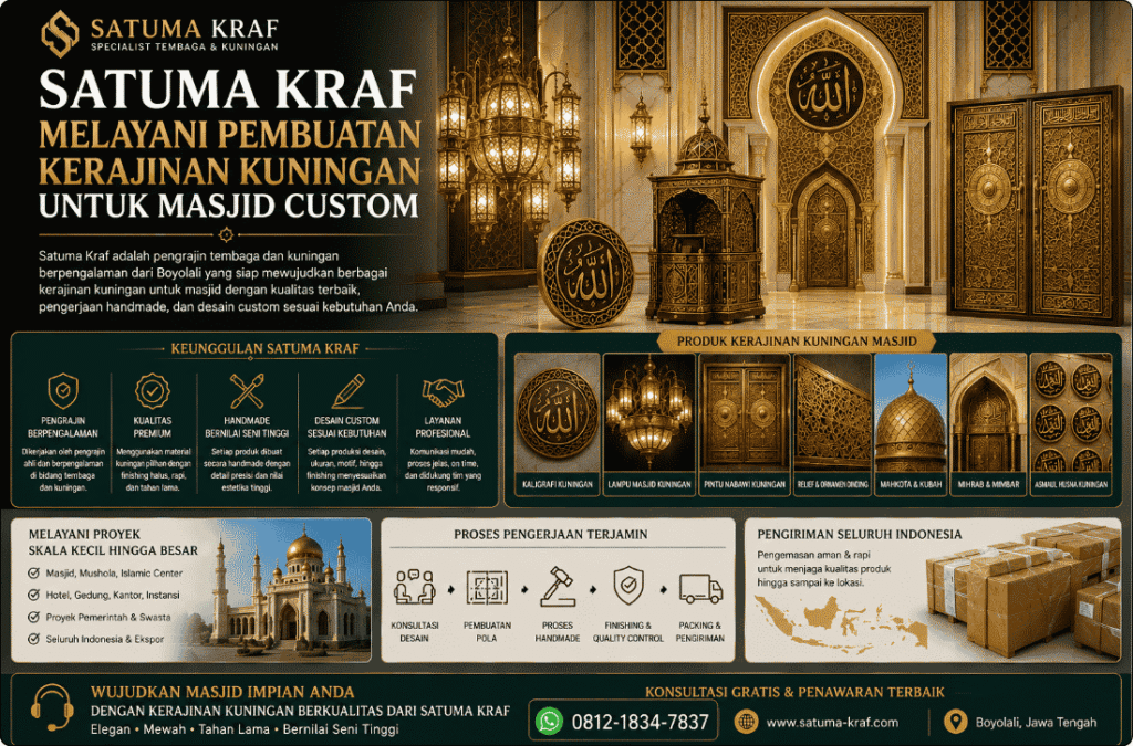 melayani pembuatan kerajinan kuningan untuk masjid custom