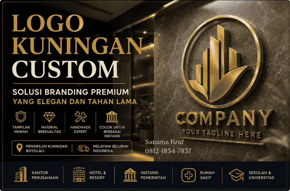 pengrajin logo kuningan custom