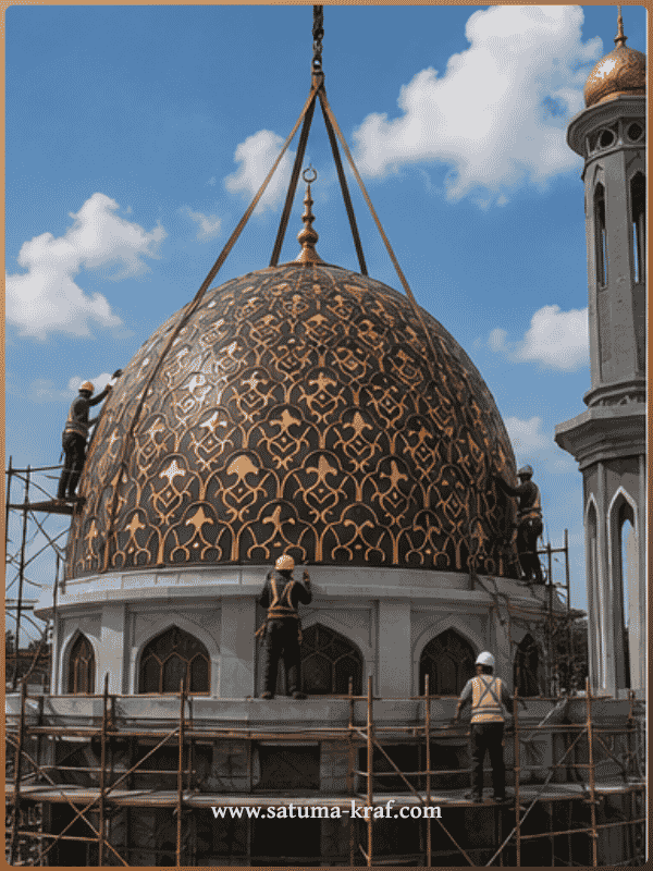 Kubah masjid tembaga handmade asli boyolali Kubah masjid tembaga handmade asli boyolali