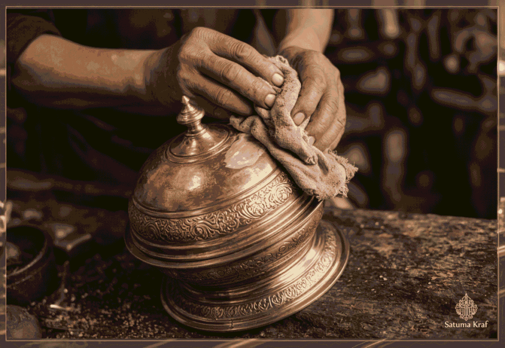 Proses Poles Chafing Dish Tembaga Kuningan